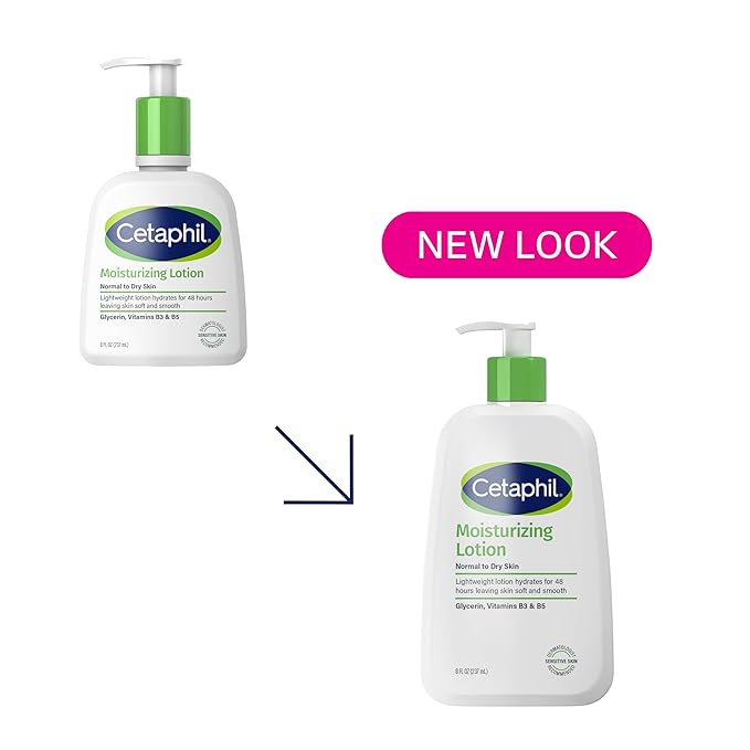 Cetaphil Face & Body Moisturizer, Hydrating Moisturizing Lotion for All Skin Types, Suitable for Sensitive Skin, NEW 8 oz Pack of 3, Fragrance Free, Hypoallergenic, Non-Comedogenic-VivaGrace Women