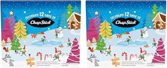 ChapStick 12 Days of Holiday Advent Calendar Lip Balm Gift Set - 0.15 Oz (Pack of 2)-VivaGrace Women
