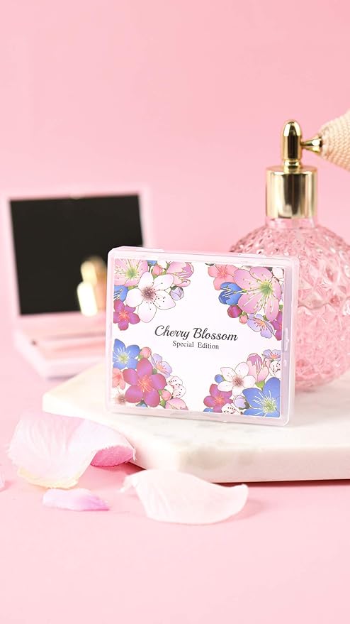[100 Counts + Mirror Case] Cherry Blossom Natural Oil Blotting Paper for Face Korean with Mirror Case-VivaGrace Women