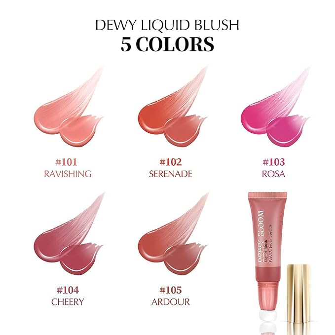 3 Color Blush Beauty Wand, Soft Matte Lightweight With Cushion Applicator Creamy Natural Shimmer Blendable Face Blush. (103# Rosa-Cool Pink+104# Cheery-Dark Rose+105# Ardour -Terracotta)-VivaGrace Women