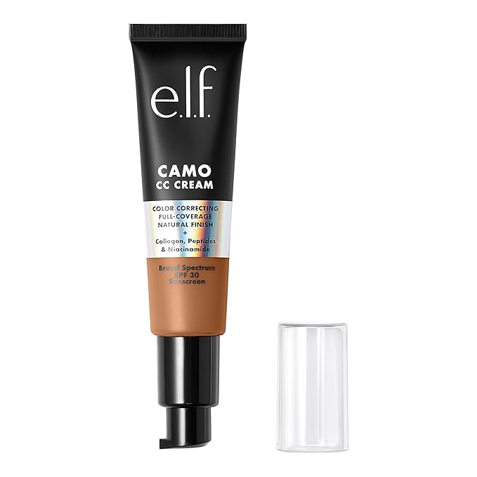 e.l.f. Camo CC Cream, SPF 30 Color-Correcting Medium-To-Full Coverage Face Foundation, Delivers An Airbrushed Finish, Vegan & Cruelty-Free, Tan 460 W-VivaGrace Women