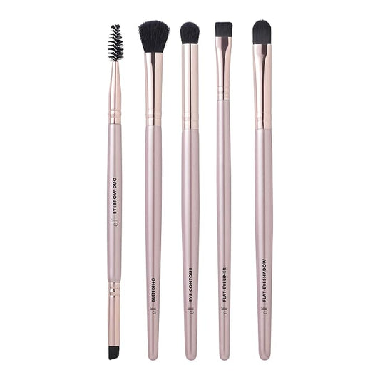 e.l.f. Ultimate Eyes 5 Piece Brush Collection, Makeup Brushes For Eyeliner, Eyeshadow, Brows & more, Vegan & Cruelty-Free-VivaGrace Women