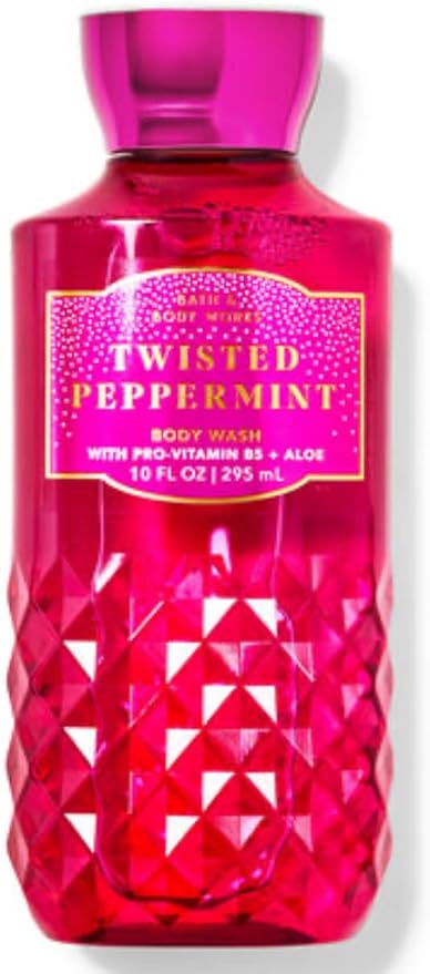 Bath & Body Works - 3 Piece Bundle - Spray - Body Cream - Shower Gel - Full Size and Gift Bag HELLO GORGEOUS (Twisted Peppermint)-VivaGrace Women