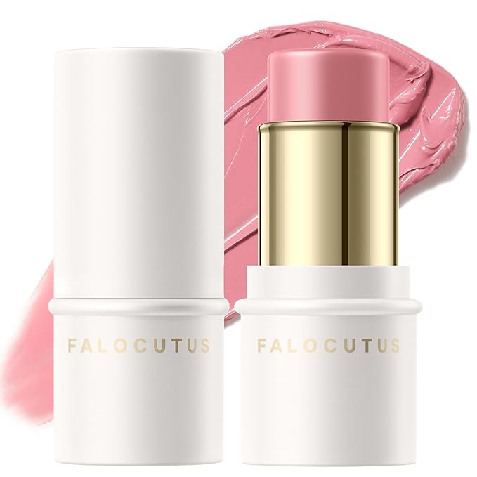2Pcs Cream Blush Makeup Stick,Monochromatic Multi-Stick Face Blush for Cheek,Lip and Eye,Matte and Dewy Finish for Long Wearing,Easy Application.DITTO-VivaGrace Women