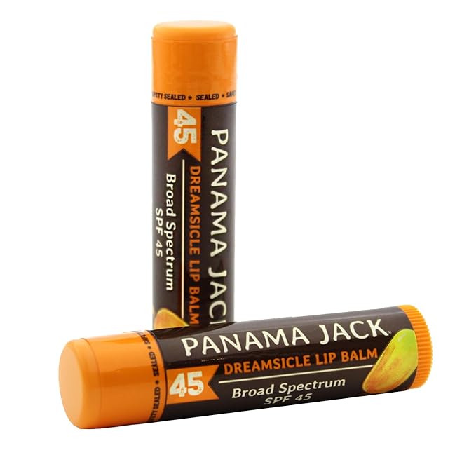 Panama Jack Sunscreen Lip Balm - SPF 45, Broad Spectrum UVA-UVB Sunscreen Protection, Prevents & Soothes Dry, Chapped Lips, Dreamsicle, 2-pack-VivaGrace Women