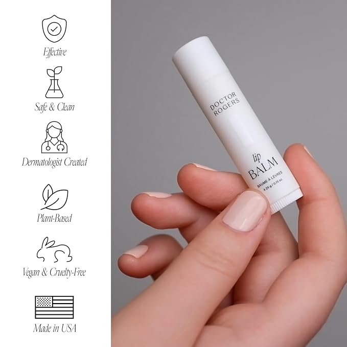 Doctor Rogers Lip Balm, Hydrating and Softening Lip Moisturizer For Very Dry Lips, Dermatologist-Created, Natural, & Hypoallergenic Moisturizing Lip Balms, 4.25g Tube-VivaGrace Women