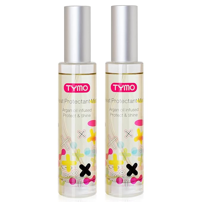 TYMO Heat Protectant for Hair with Argan Oil for Heated Styling Tools, Leave in Conditioner Spray to Smooth & Hydrate, Natural Pure Formulation, Multi-benefit Treatment, Lightweight Spray, Pack of 2-VivaGrace Women