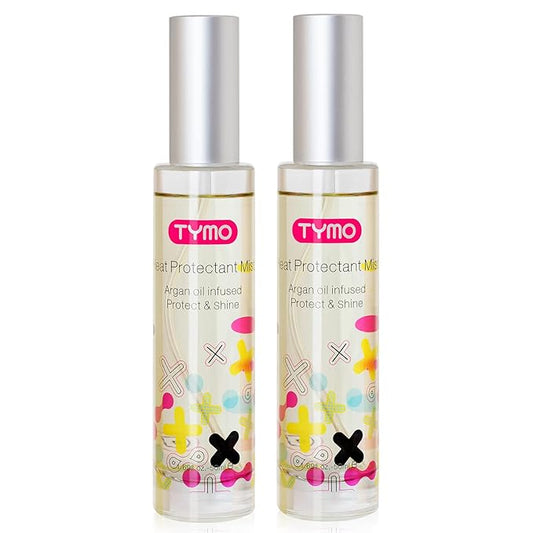 TYMO Heat Protectant for Hair with Argan Oil for Heated Styling Tools, Leave in Conditioner Spray to Smooth & Hydrate, Natural Pure Formulation, Multi-benefit Treatment, Lightweight Spray, Pack of 2-VivaGrace Women