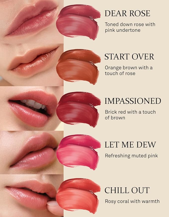 HINCE Mood Enhancer Lip Glow, Moisturizing Lip Balm with Shea Butter & Sweet Almond, Non-Sticky and Long-lasting Tinted Lip Tint with Buttery Balm Texture for Neutral Color 0.2oz. (1, LET ME DEW, 06)-VivaGrace Women