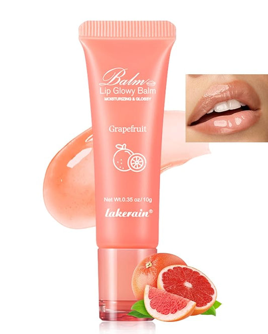 Hydrating Lip Glowy Balm, Ultra-Nourishing Lip Balm for Dry Cracked Lips, Moisturizer Lip Repair Sleeping Lip Mask, Day and Night Lip Care Therapy Treatment,Glossy Smooth Lip Butter Balm-03#Grapefruit-VivaGrace Women