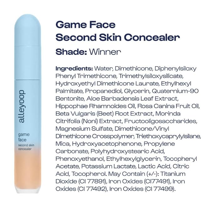 Alleyoop Game Face Concealer Makeup, Lightweight to Medium Buildable Coverage Under Eye Concealer, For Blemishes, Crease-proof and Hydrating with Smooth Second Skin Finish - Winner-VivaGrace Women