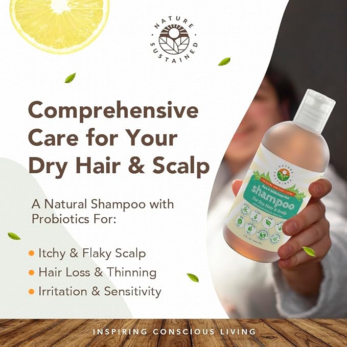 Natural Shampoo for Dry Hair & Scalp - Organic, Raw & Wildcrafted with Probiotics, Hypoallergenic & Sulfate Free Hydrating Shampoo for Dryness, Frizz, Breakage, Itchiness, Thinning - Gallon, Original-VivaGrace Women