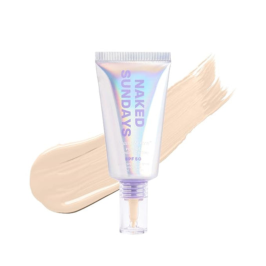 Naked Sundays BeautyScreen™ SPF 50 Mineral Peptide Foundation Tint – 2-in-1 Skin Tint & Mineral Sunscreen | Radiant, Buildable Coverage, Acne-Safe, Infused with Peptides (1 Fair Neutral, 1.01 oz)-VivaGrace Women