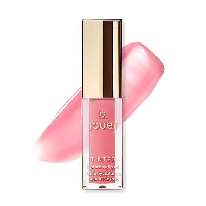Jouer Essential Tinted Hydrating Lip Oil Gloss – Moisturizing Dry Lip Treatment Serum - Fragrance Free Tinted Lip Oil - Jojoba Seed Oil and Apricot Oil Formula-VivaGrace Women