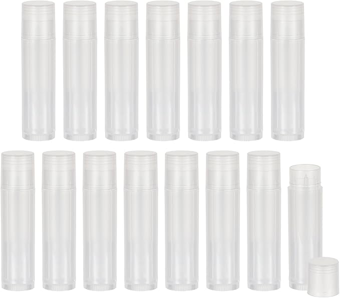 NICENEEDED 15 Pcs Lip Balm Tubes, Empty DIY Lipstick Tubes, Refillable 5g Lip Balm Containers Plastic Lip Gloss Tubes Deodorant Containers with White Caps Twist Tubes for making Gifts, Travel-VivaGrace Women
