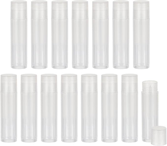 NICENEEDED 15 Pcs Lip Balm Tubes, Empty DIY Lipstick Tubes, Refillable 5g Lip Balm Containers Plastic Lip Gloss Tubes Deodorant Containers with White Caps Twist Tubes for making Gifts, Travel-VivaGrace Women
