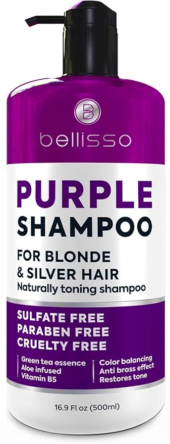 Purple Shampoo - Toner for Blonde Hair - Sulfate and Paraben Free - More Balanced Color Treated, Bleached, Silver, White and Gray Hair - No More Orange, Straw Yellow and Brassy Tones - Women and Men-VivaGrace Women