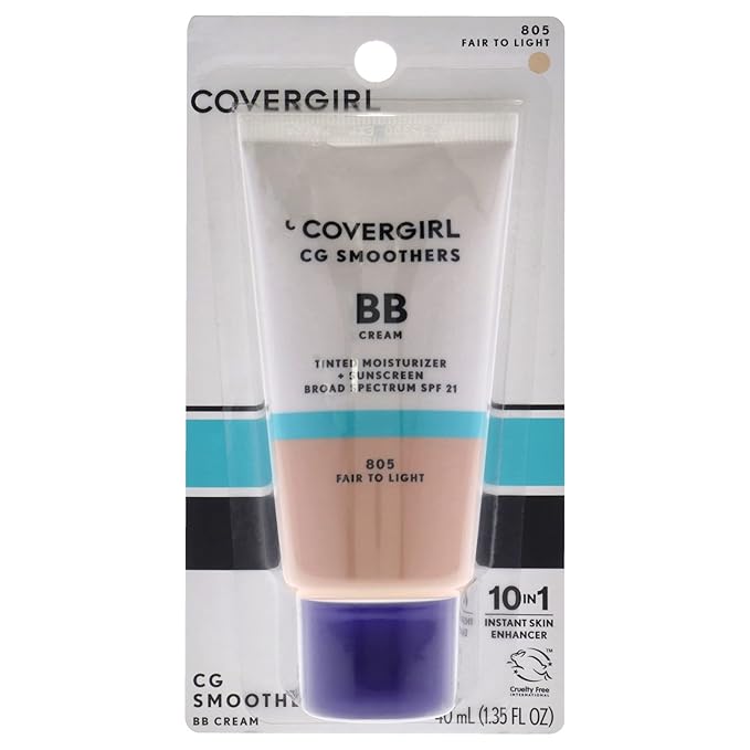 COVERGIRL Smoothers Lightweight BB Cream, Fair to Light 805, 1.35 oz (Packaging May Vary) Lightweight Hydrating 10-In-1 Skin Enhancer with SPF 21 UV Protection-VivaGrace Women