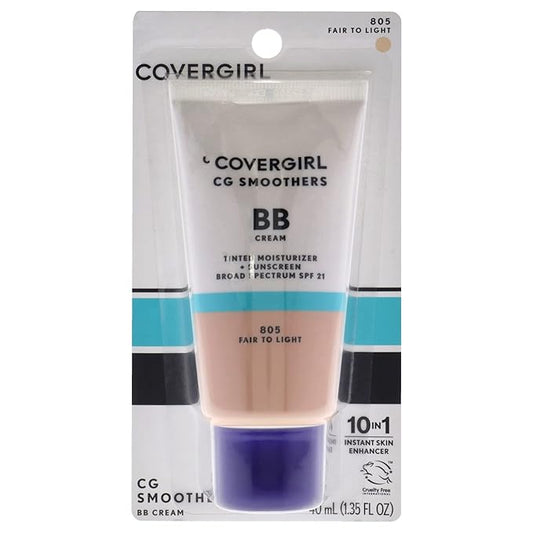 COVERGIRL Smoothers Lightweight BB Cream, Fair to Light 805, 1.35 oz (Packaging May Vary) Lightweight Hydrating 10-In-1 Skin Enhancer with SPF 21 UV Protection-VivaGrace Women