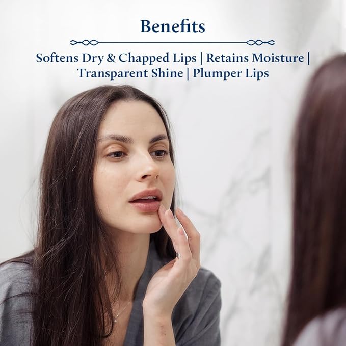 Blue Nectar Natural Hydrating Coffee Lip Balm with Organic Ghee for Dry Cracked Lips | Ayurvedic Lip Gloss with Herbal Clean Ingredients (0.35 oz, 10 Herbs)-VivaGrace Women