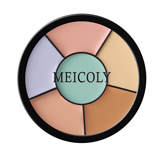 MEICOLY Face Color Correcting Palette, 6 Colors Correctors,Cream Concealer Camouflage Makeup Palette with 8 pcs White Makeup Sponges,Conceals Dark Circles, Blemishes, and Redness,Cruelty Free,Corrector-VivaGrace Women