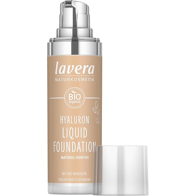 lavera Hyaluron Liquid Foundation - Natural Ivory 01 - Foundation Make Up with Hyaluron & Almond Oil for a Flawless Complexion - Face Make Up - PETA Certified - Vegan - Made in Germany - 1 Fl Oz-VivaGrace Women