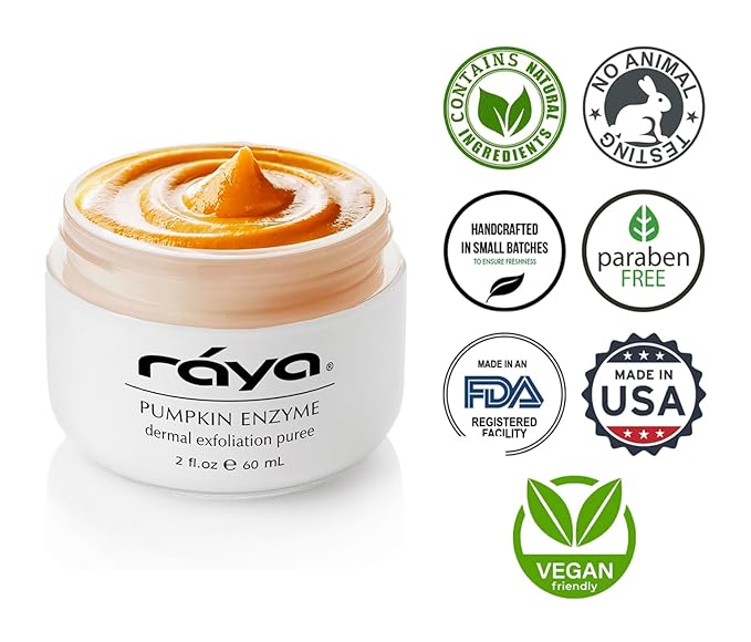 Raya Pumpkin Enzyme Facial Puree (127) | Gentle and Exfoliating Treatment for All Skin | Reduces Fine Lines and Minimizes Pore Size-VivaGrace Women