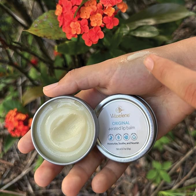 Waxelene Original Aerated Lip Balm Tin 4pc, Best Lip Balm Ever Organic Multipurpose Ointment Baby Eczema Dry Sensitive Skin Body Hand Face Moisturizer-VivaGrace Women