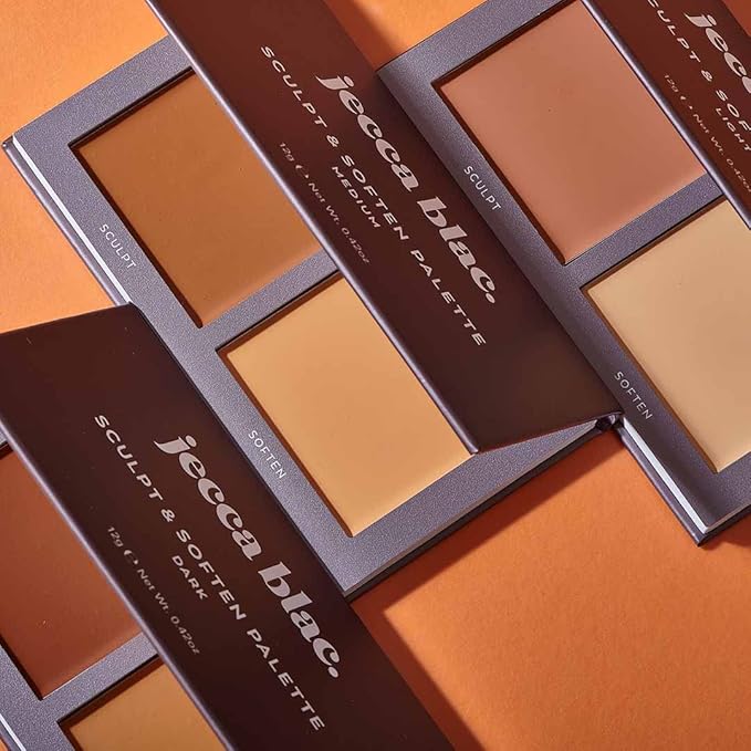 Jecca Blac Sculpt and Soften Contour Palette, Creamy Formula with Natural Finish, Medium Coverage, Gender Neutral and LGBTIQA+ Inclusive Make Up, Medium, 12g-VivaGrace Women