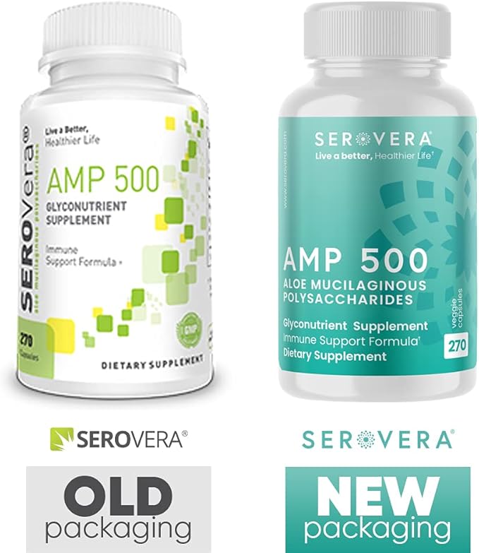 AMP Organic Aloe Glyconutrient Supplement - Support Immune System, Digestive Tract, and Colon Health 270 caps-VivaGrace Women