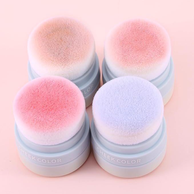 Boobeen Powder Blush for Cheeks, Air Cushion Matte Blush, Natural Highly Pigmented Blush Makeup Easy to Blend, Loose Blush Compact Long-lasting-VivaGrace Women