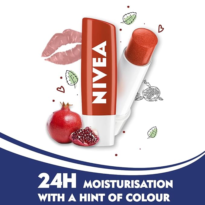 NIVEA Lip Balm, Pomegranate Shine, 4.8g-VivaGrace Women