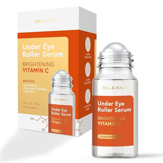 Eye Roller Serum with Vitamin C & Niacinamide - Eye Serum for Puffiness & Fine Lines - Anti Aging Korean Skin Care - 1.69 Fl Oz./50ml-VivaGrace Women