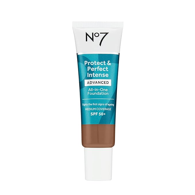 No7 Protect & Perfect Advanced All in One Foundation - Chestnut - Age Defying Foundation Makeup with SPF 50 for Women - Makeup Base Cream Helps to Reduces Redness & Blurs Visible Pores (30ml)-VivaGrace Women