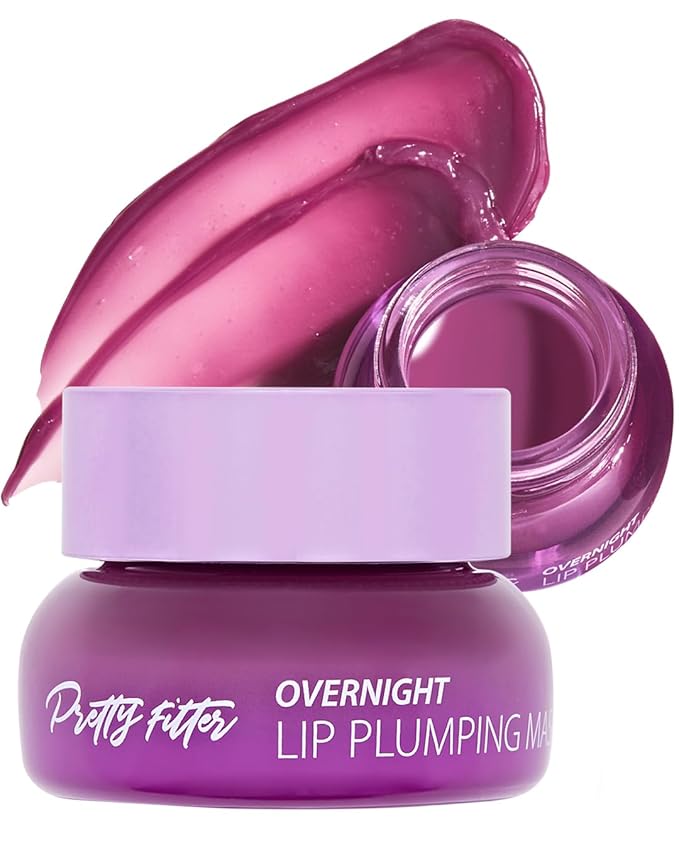 Touch in Sol Pretty Filter Overnight Lip Plumping Mask - Korean Lip Treatment Mask for Dry and Cracked Lips - Lip Volumizing and Intensive Nourishing with Shea Butter - Fig and Vanilla Scent-VivaGrace Women