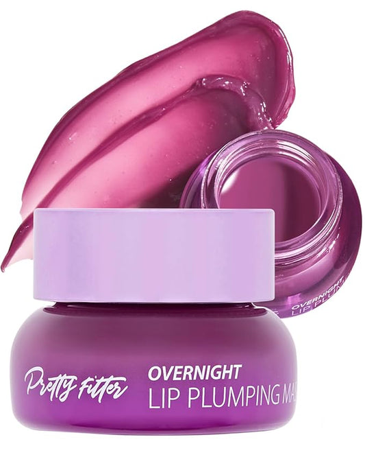 Touch in Sol Pretty Filter Overnight Lip Plumping Mask - Korean Lip Treatment Mask for Dry and Cracked Lips - Lip Volumizing and Intensive Nourishing with Shea Butter - Fig and Vanilla Scent-VivaGrace Women