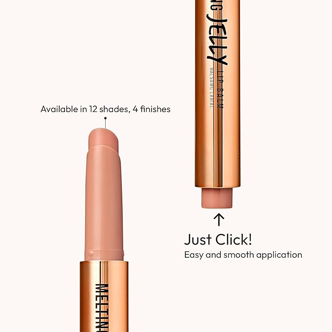 KISS NEW YORK Professional Melting Jelly Lip Balm, High Shine & Moisturizing Lip Stick, Long Lasting, Plumping Effect Look, Non-Sticky & Not Cakey, Easy Application & Natural Coverage (Caramel)-VivaGrace Women