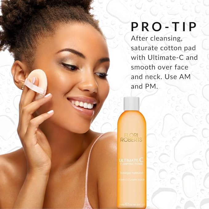 Ultimate-C Clarifying Toner by Flori Roberts, Facial Toner for Women of Color or Deeper Skin Tones, Protects Against Signs of Aging, Refreshing, Hydrating, Calming, Alcohol-Free-VivaGrace Women