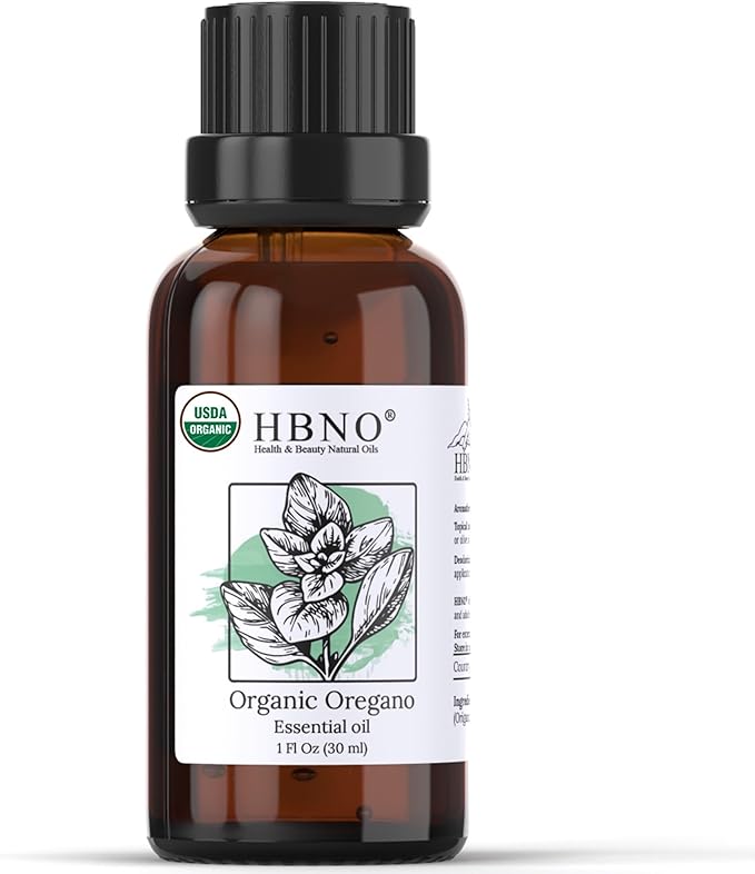 HBNO Organic Oregano Essential Oil - 1 oz (30ml) - USDA Certified Organic Oregano Essential Oil for Aromatherapy, Soap Making, DIY, Fragrances, Diffuser.-VivaGrace Women