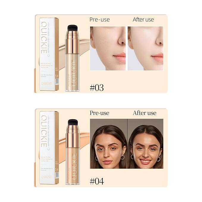 Mattte Liquid Concealer Foundation, Silky Foundation Mist Makeup, Breathable Blendable Lasting Formula, Moisturizing Repairing Makeup Primer, Flawless Smooth Creamy Nude Finish (#04)-VivaGrace Women