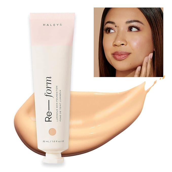 HALEYS Re-form Luminous Skin Foundation, VEGAN + CRUELTY-FREE, Blurs, Conceals, Blendable, Buildable Med-to-Full Coverage, Weightless, Oil-free, All-Day Wear, Hyaluronic Acid, All skin types (3.25)-VivaGrace Women