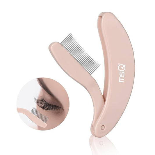 Eyelash Comb MSQ Eyelash Separator Tool Eyelash Comb Separator Folding Eyelash Brush Separator Lash Comb for Eyelash Makeup Brush (khaki)-VivaGrace Women