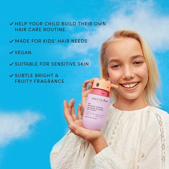 Evereden Kids Shampoo | Tear-Free Detangling Shampoo for Girls with Curly or Straight Hair | Clean, Non-Toxic, and Gentle Haircare | Sulfate-Free, Hypoallergenic, Safe for Daily Use | 6.7 fl oz-VivaGrace Women