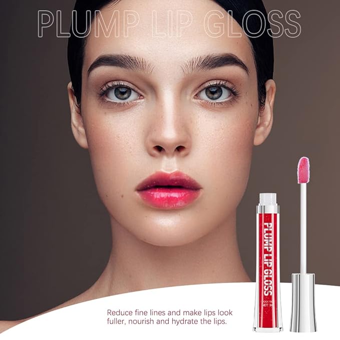 ibcccndc Lip Plumper gloss,Natural Lip Plumper,High Shine Lip Plumper,Lip Enhancer for Fuller,Sexy Lip Gloss,Shiny Lip Gloss For Girls and Women (5)-VivaGrace Women
