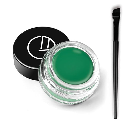 Eyeliner Gel Set,Long Lasting Waterproof Gel Eyeliner With 5.51 IN Long Eyeliner Brush,High-Intensity Pigments Smudge-Proof Eye Liner Makeup Creamy Eyeliner Gel 5G-Green