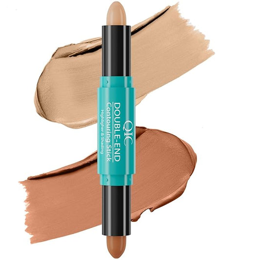 MEICOLY 2-in-1 Highlighter Contour Stick,Cool Toned Contour Stick,Makeup Highlighter Stick,Long Lasting Waterproof Bronzer Contour Pencil,Travel Cream Face Shaping Stick,03-VivaGrace Women