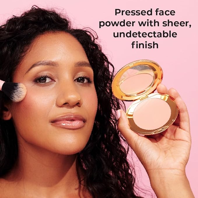 MCoBeauty Miracle Flawless Pressed Powder, Medium Warm Shade, Oil-Control, Soft-Focus Finish with Hydrating Rose Flower Extract & Sweet Almond Oil, Vegan, Cruelty Free Cosmetics-VivaGrace Women