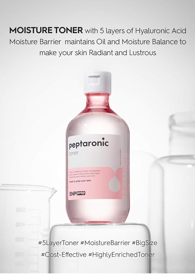 SNP PREP Skincare Set | 4-in-1 Korean Skin Care Set | Peptaronic Complete Skin Care Set | Includes Facial Toner, Cream, Face Serum, and Ampoule Sheet Face Masks | Skin Care Gift Set | 10 Sheets-VivaGrace Women