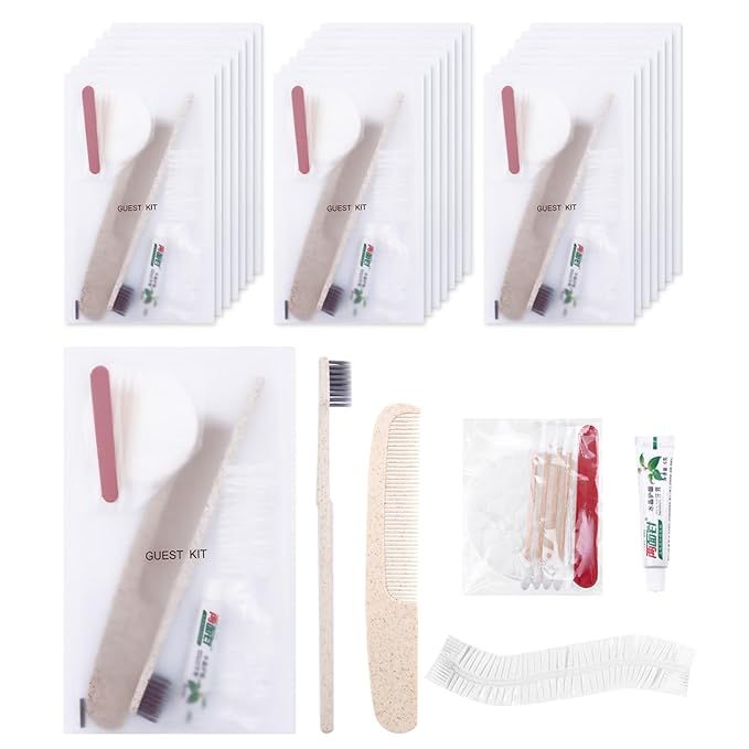 Hygiene Kit, Hygiene Kit Bulk, Travel Hygiene Kit With Toothbrush, Toothpaste, Care Package, Comb, Shower Cap, Individually Packed, Suitable For Hotel, Home, Camping, Travel (30-PACK)-VivaGrace Women