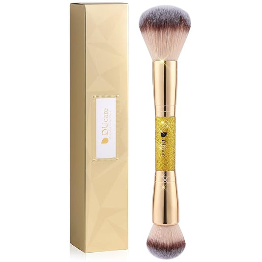 DUcare Foundation Powder Brush Double Ended Blush Makeup Brushes, Duo Bronzer Blush ideal for cream or powder-VivaGrace Women